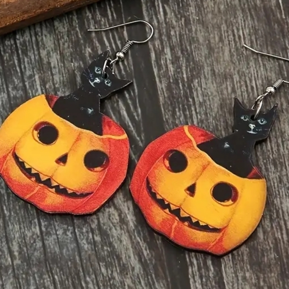 Halloween Pumpkin Fashion Jewelry Earrings! Fun, cute, spooky and adorab… - Picture 1 of 7